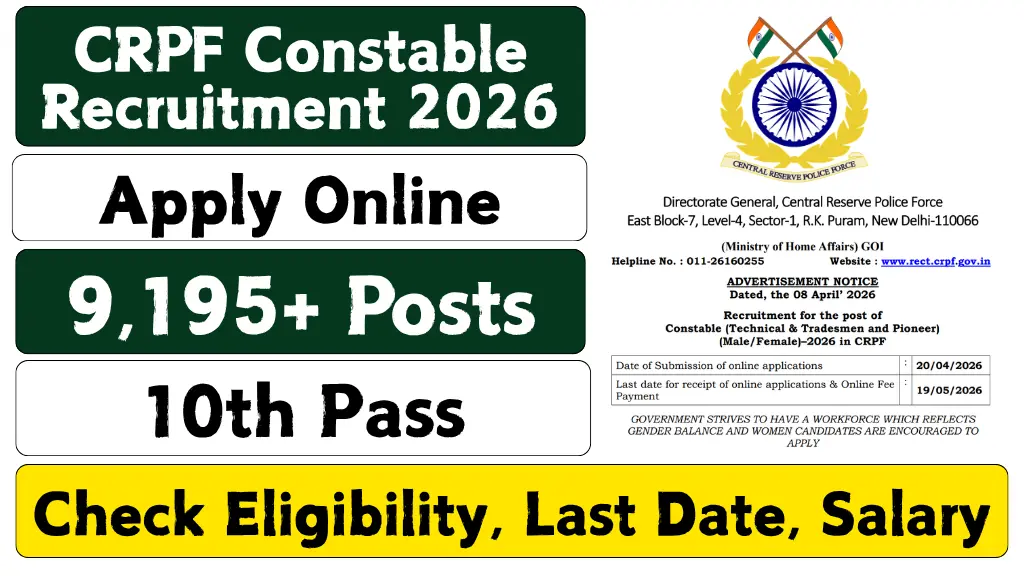 CRPF Constable Recruitment 2026